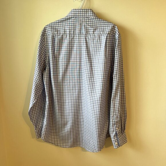 Pronto Uomo Mens Blue Check Button-Down - Non-Iron Luxury (16 - 34/35) - Picture 3 of 9